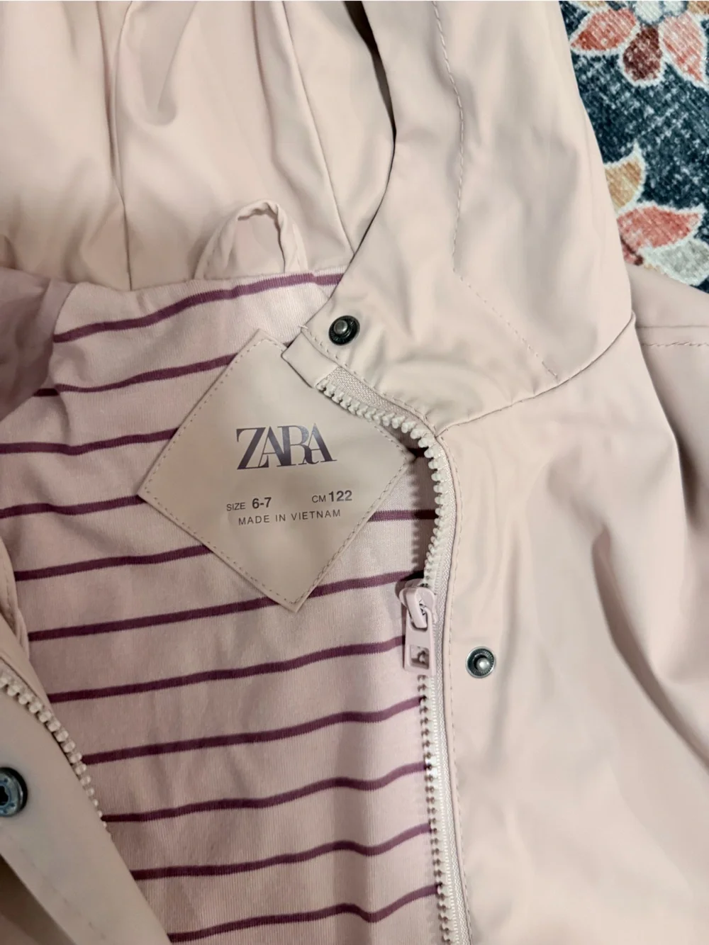 Zara Light Pink Hooded Kids Jacket
